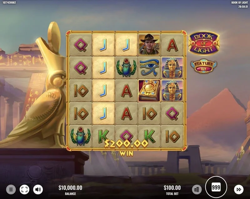 Book of Lights - panalong linya sa base game na may Multiplier Wild